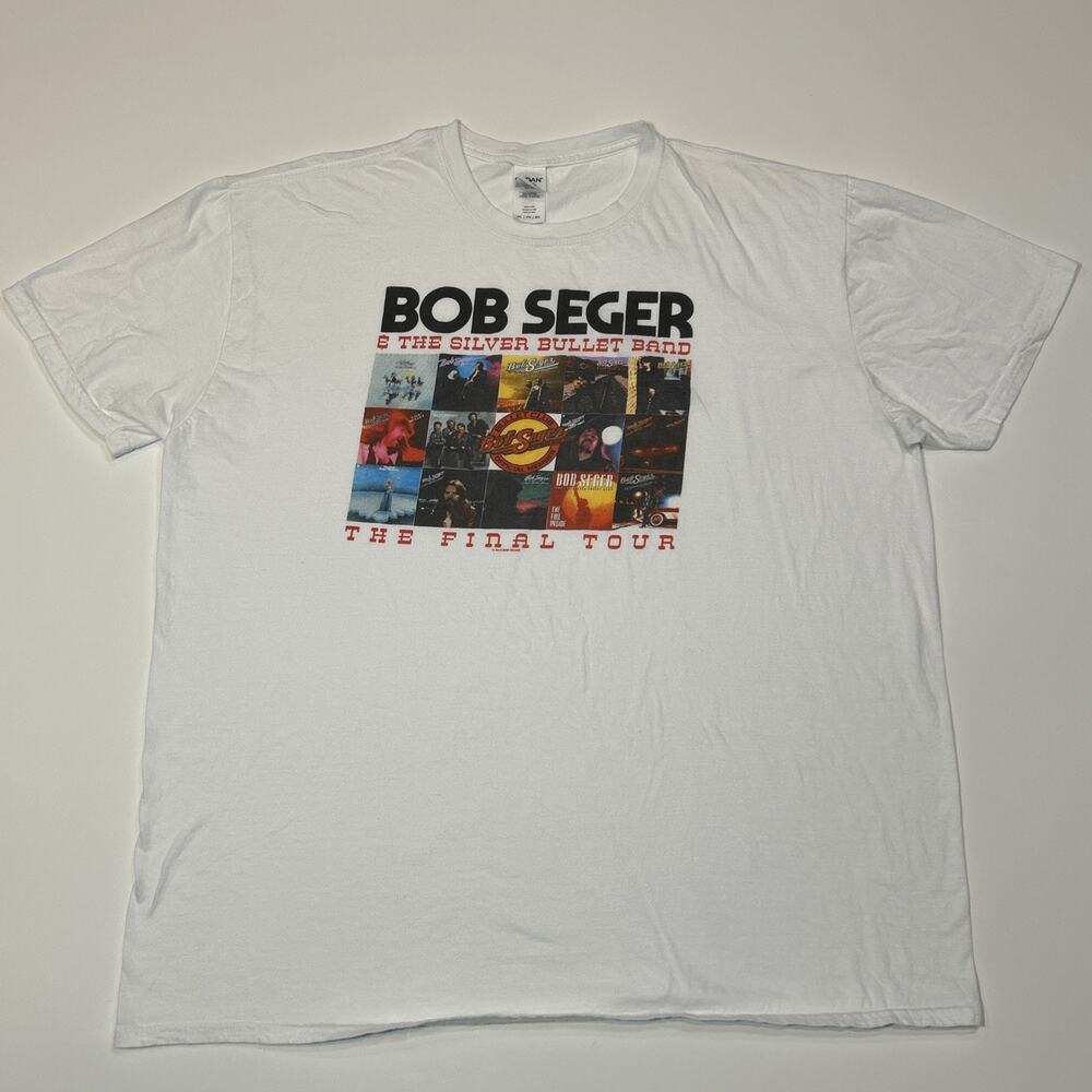 Bob Seger Shirt Mens Size 2XL XXL White Final Tour Concert Tee Silver Bullet